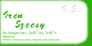 iren szecsy business card